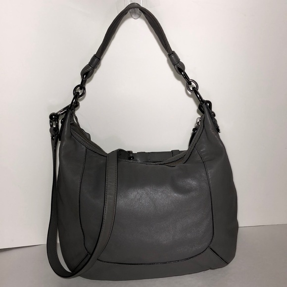 Coach Kristin Spectator Leather Grey Hobo Handbag - Picture 3 of 11